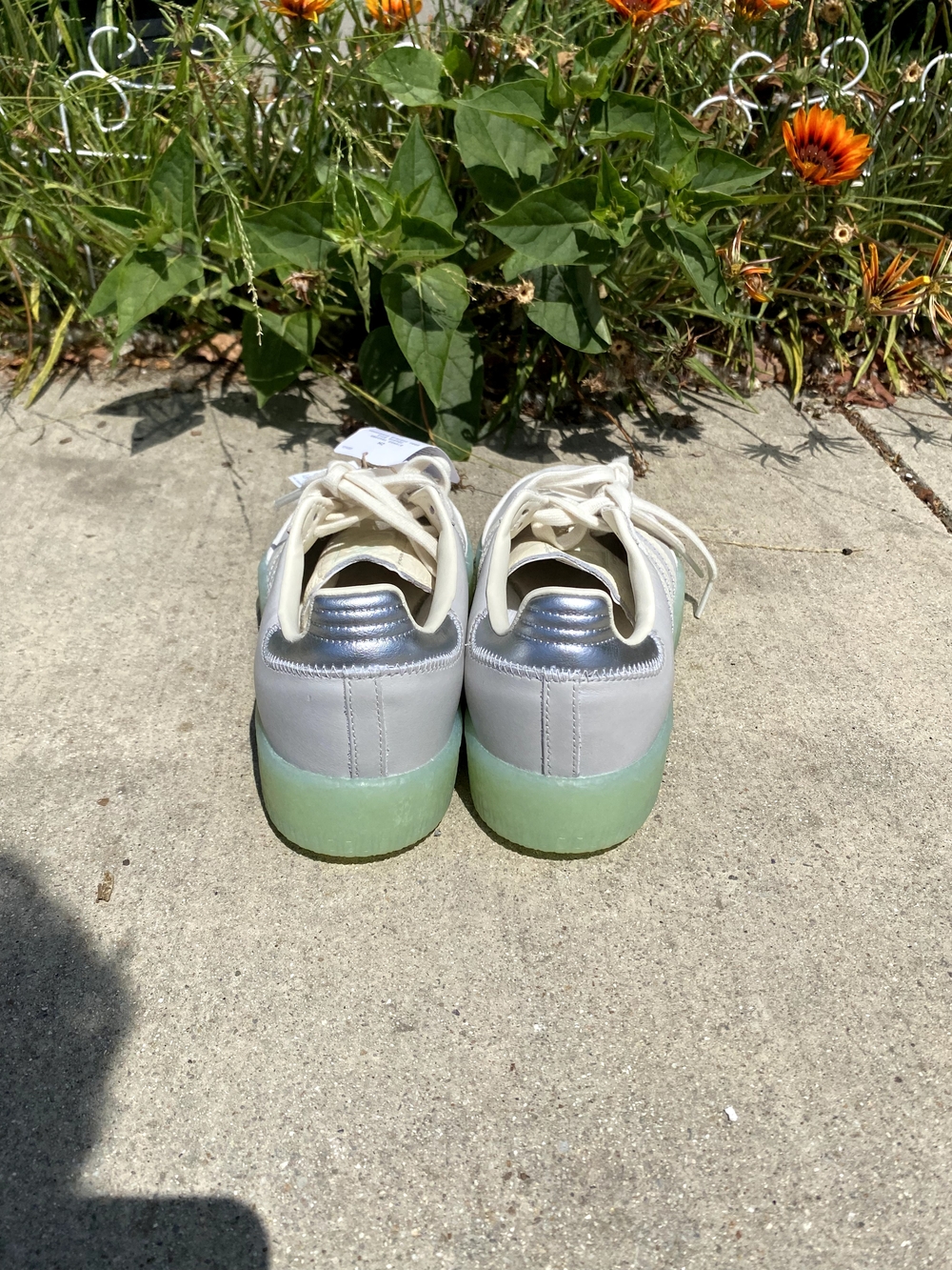 Adidas Samba Platform Sneakers in White with Mint Sole - Picture 4 of 6